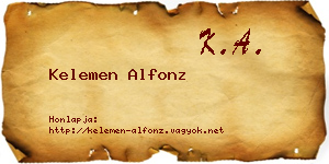 Kelemen Alfonz névjegykártya