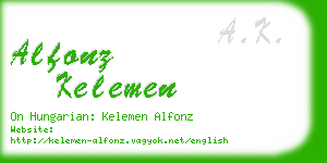 alfonz kelemen business card